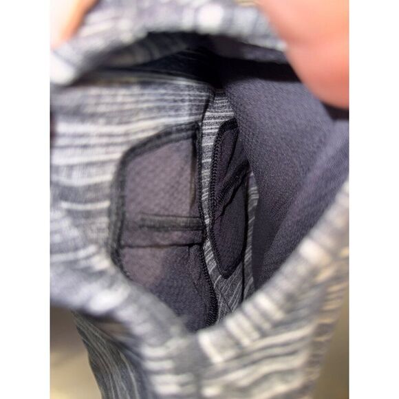 Lululemon Women's Rulu Pace Setter Half Zip Pullover Stripe Grey Slate Size 10 - Picture 10 of 14